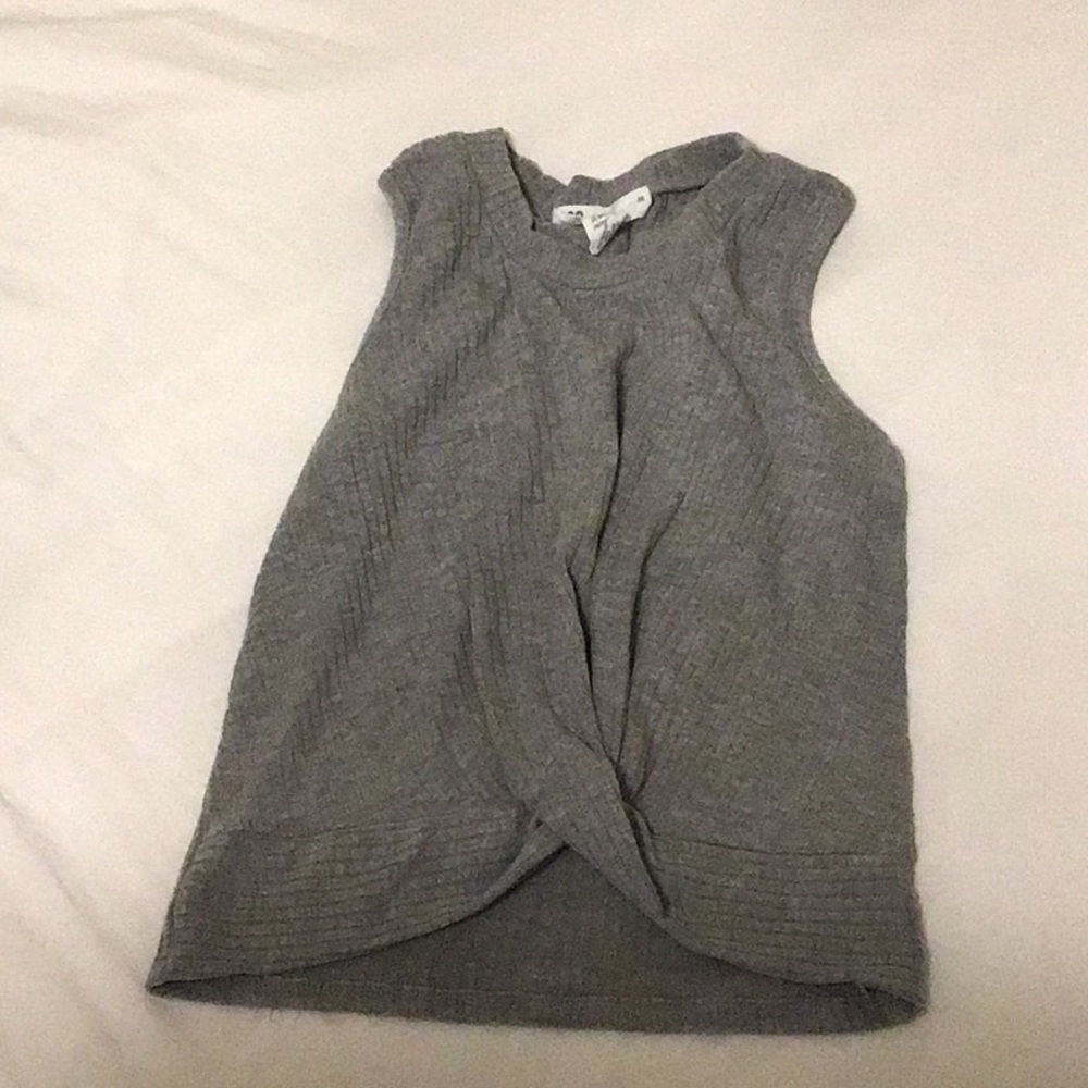 RSQ Grey Knit Twist Top
